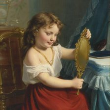 Схема вышивки «девочка с зеркальцем»