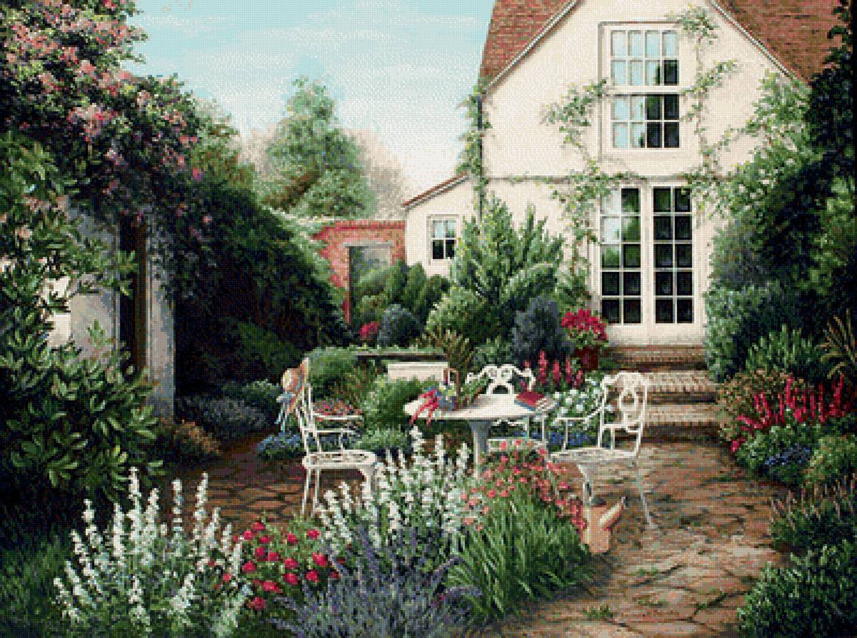 Дом в саду - цветы, дом, сад, усадьба - предпросмотр