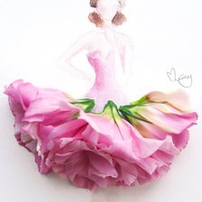 Схема вышивки «Девушка в платье из роз 2»
