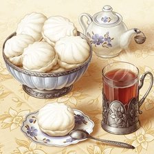 Оригинал схемы вышивки «Чай с зефиром» (№1364948)