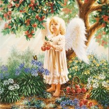 Схема вышивки «ангел в яблоневом саду»