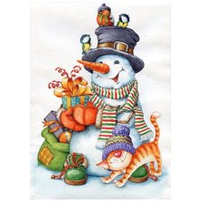 Схема вышивки «веселый снеговик»