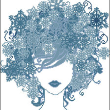 Схема вышивки «Девушка Зима»