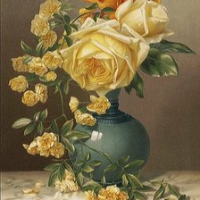 Оригинал схемы вышивки «Натюрморт с розами» (№1395367)