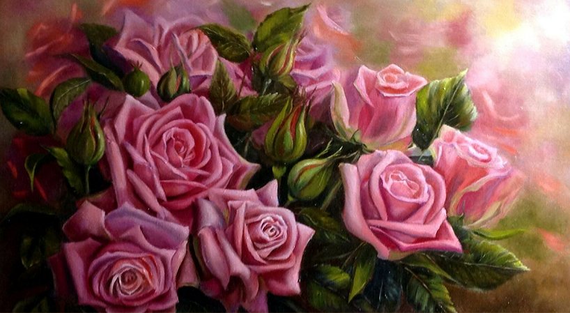 Розы - картина, цветы, розы - оригинал
