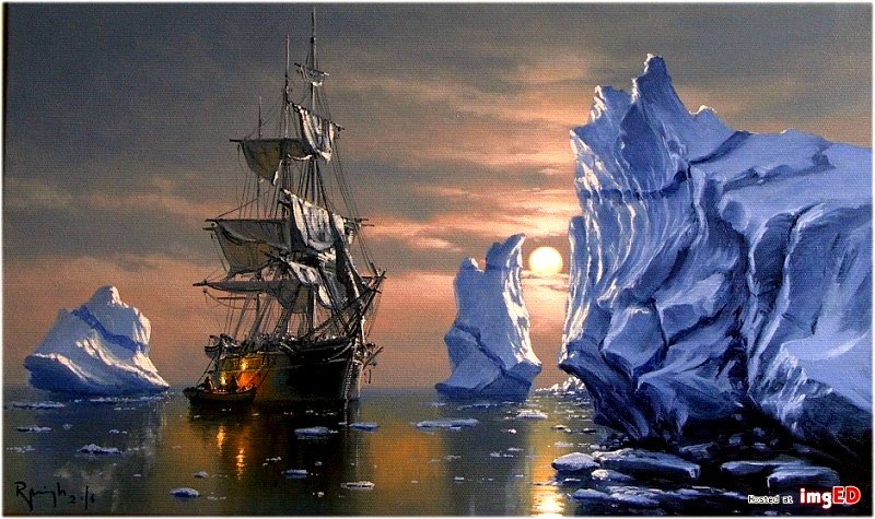 корабль во льдах - море, корабли - оригинал