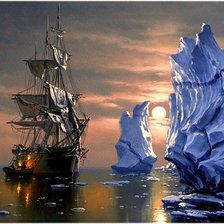 Оригинал схемы вышивки «корабль во льдах» (№1396241)