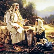Схема вышивки «Ісус христос і самарянка»