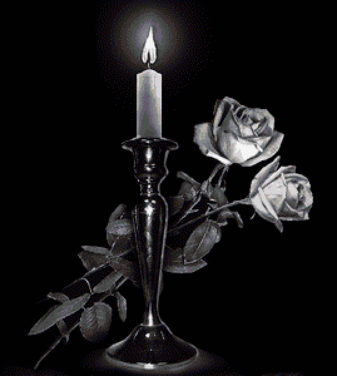 №1406142 - свеча, розы, цветы - предпросмотр