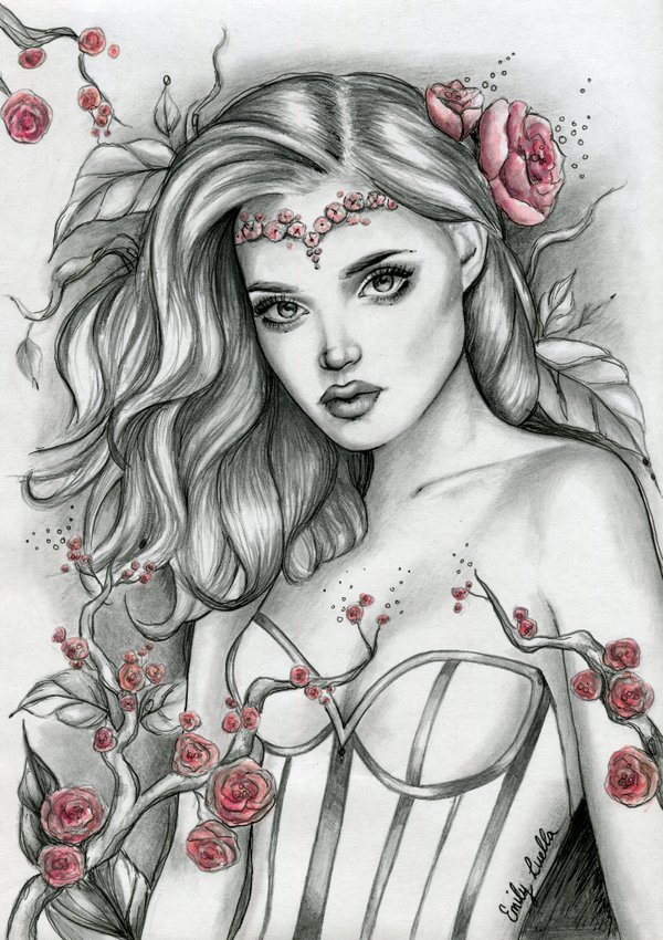 Flower girl - девушка, серые тона, розы - оригинал