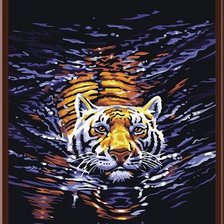 Схема вышивки «Тигр в чёрной воде»