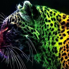 Схема вышивки «Разноцветный леопард»