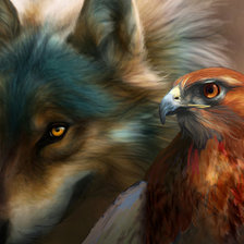 Схема вышивки «волк и орел»