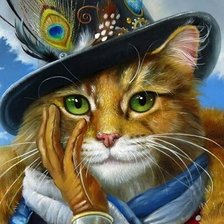 Схема вышивки «Портрет элегантной кошки»