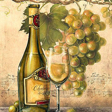 белое вино и виноград
