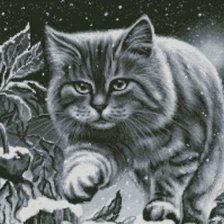 Схема вышивки «Фамильяр (ведьмины коты) или Лунный кот»