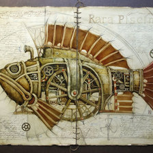 Оригинал схемы вышивки «механическая рыба» (№1468444)