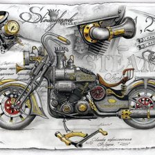 Схема вышивки «мотоцикл»