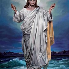 Схема вышивки «иисус идущий по воде»