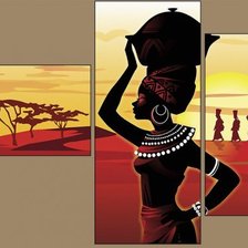 Схема вышивки «африканка в пустыне 25»