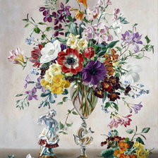 Оригинал схемы вышивки «Букет цветов в вазе» (№1481844)
