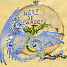 Схема вышивки «Here be dragons»