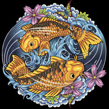 Оригинал схемы вышивки «Рыбы» (№1486400)