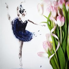 Схема вышивки «Черная балерина»