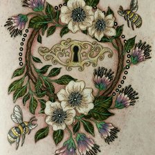Схема вышивки «цветы и осы»