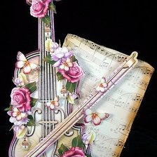 Схема вышивки «скрипка в цветах»