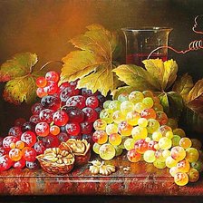 Схема вышивки «Художник Святослав Сметанин. Натюрморт с виноградом и орехами»