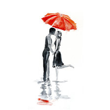 Схема вышивки «Поцелуй под дождём»