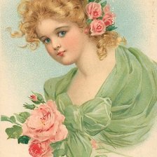 Схема вышивки «девочка с розами»