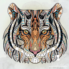 Оригинал схемы вышивки «этнический тигр» (№1518191)