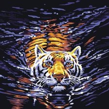 Схема вышивки «Плывущий тигр»