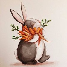 Схема вышивки «Заяц и морковь»