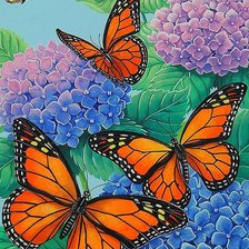 Оригинал схемы вышивки «бабочки и цветы» (№1533042)