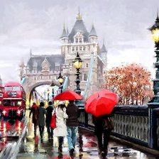 Схема вышивки «дождливый Лондон»