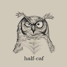 Схема вышивки «Серия "Совушки и кофе". Half - caf»