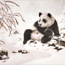 Схема вышивки «Панда и бамбук»