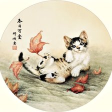 Схема вышивки «Играющий котенок»