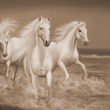 Схема вышивки «белые лошади»