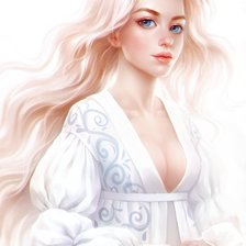 Схема вышивки «Девушка в белом платье»