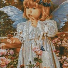 Схема вышивки «Ангел и бабочки»
