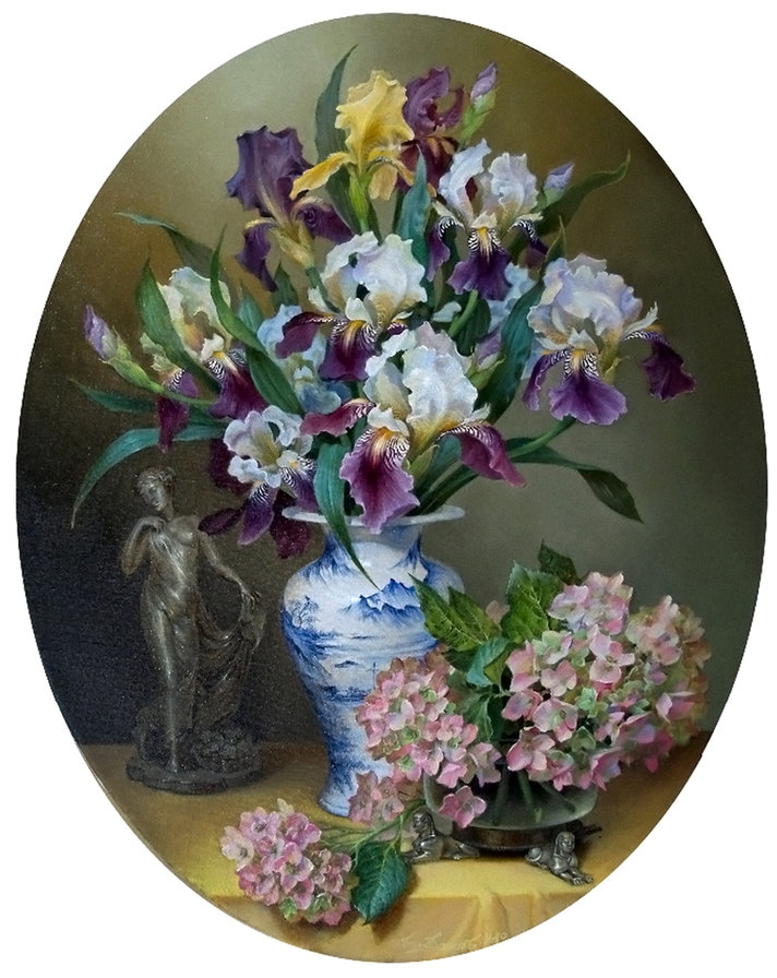 Ирисы - натюрморт, букет, цветы - оригинал