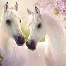 Схема вышивки «Романтичные лошади»