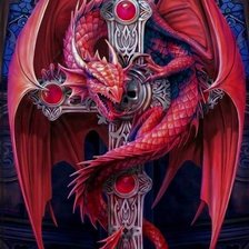 Оригинал схемы вышивки «красный дракон» (№1582938)