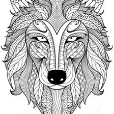 Оригинал схемы вышивки «волк» (№1586733)