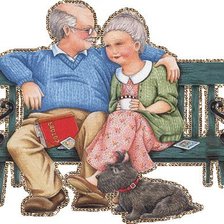 Оригинал схемы вышивки «Бабушка с дедушкой» (№1590650)