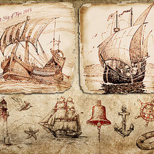 Оригинал схемы вышивки «корабли» (№1593709)